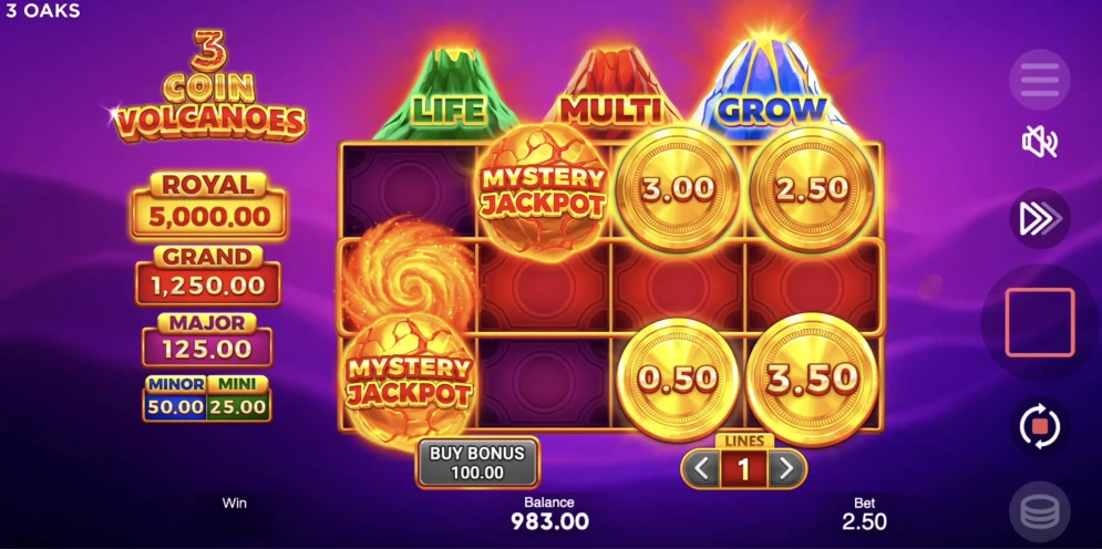 3 Coin Volcano Slot