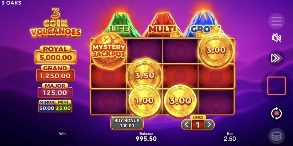 3 Coin Volcano Slot